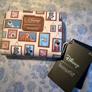 Loungefly Disney Dogs Zip Around Wallet with Card Holder New with Tag